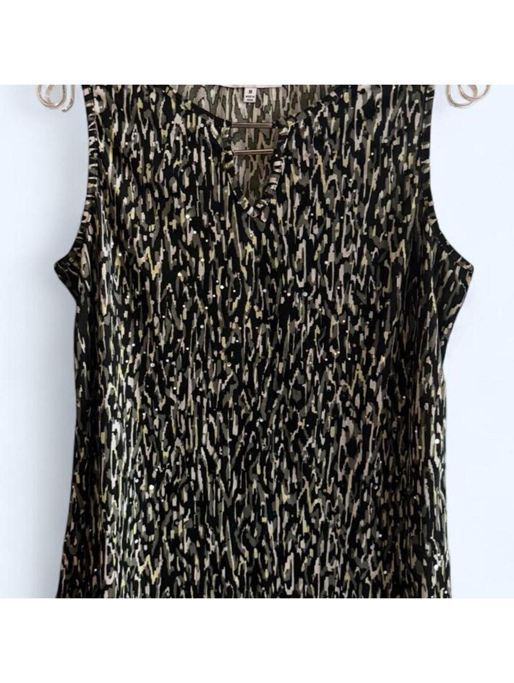 Emily Daniels abstract pattern blouse with sequins